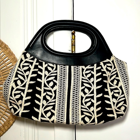 Talbots Round Handle Canvas Purse - Picture 2 of 10